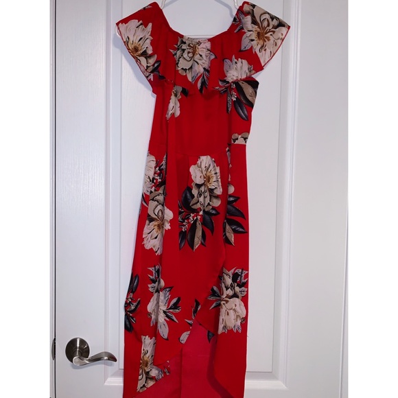 Floral High Low Off Shoulder Dress - Picture 4 of 6